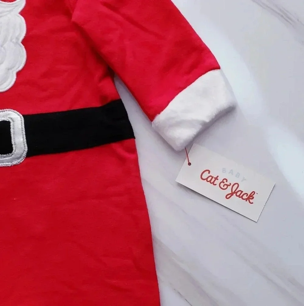 Cat & Jack Baby Lot Santa Outfit & 2 Bibs Carter's Christmas Holiday